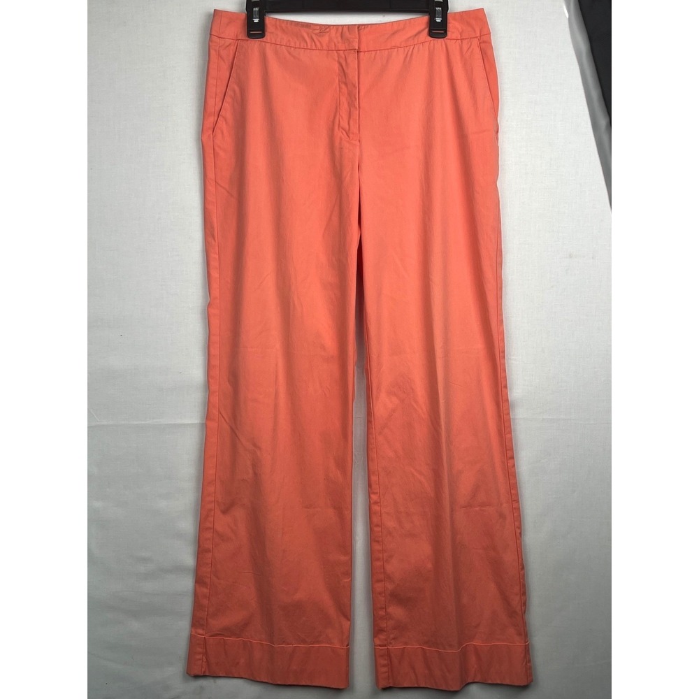New York & Company Stretch Dress Pants Women 8 Average Coral Pink Wide Leg pants